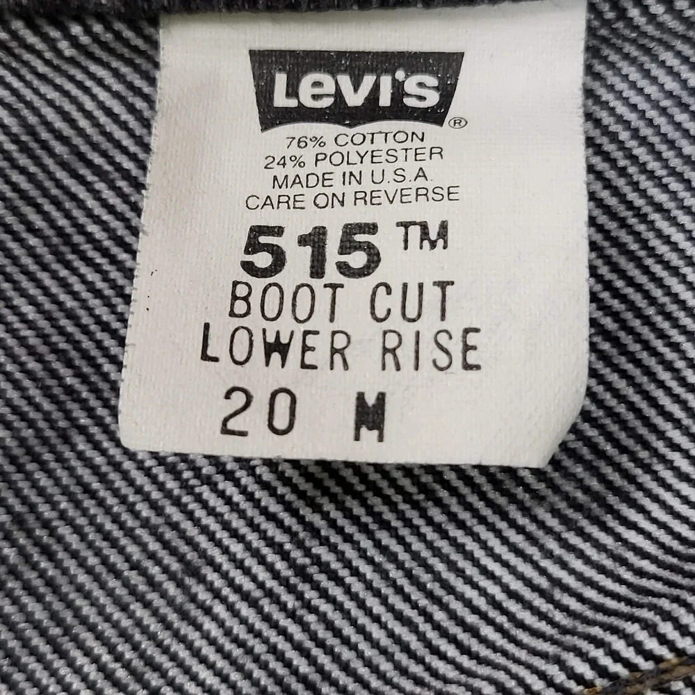 VINTAGE‎ Levi's 515 Women Jeans 20 M Black Denim Low Rise Bootcut 30